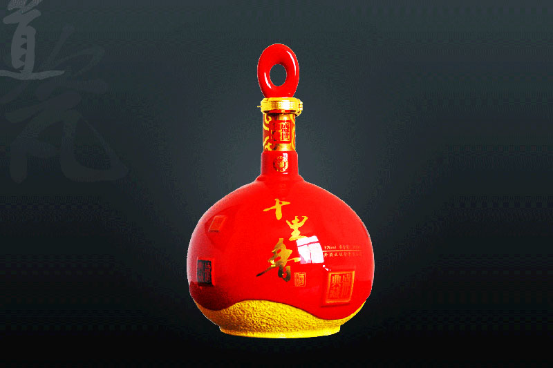 十里香红釉瓶